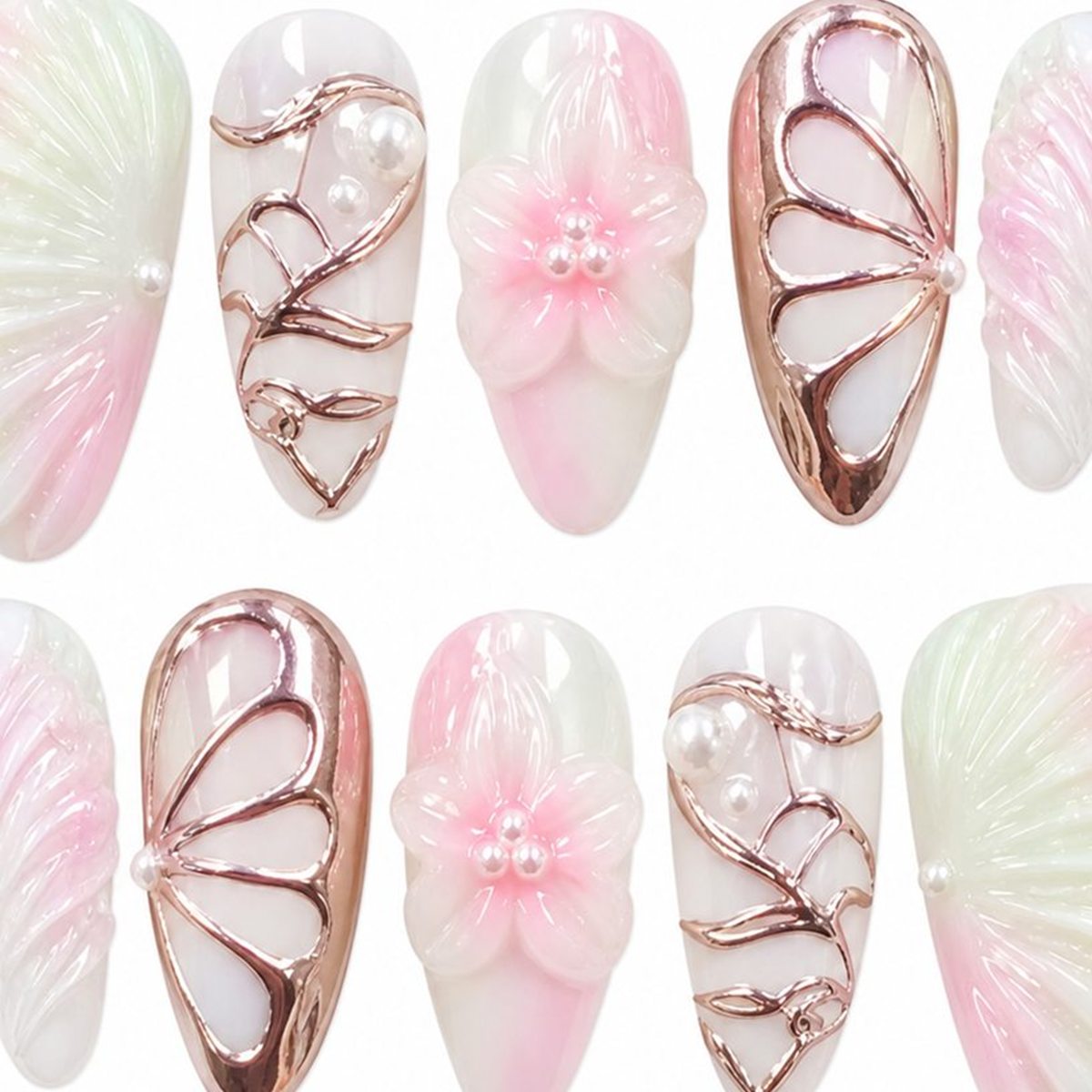 Dooby Dooby Blush Petal French Press-On Nails detail clean nail product image