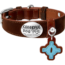 Cocoa Brown genuine cowhide leather dog collar by Fluff & Pod