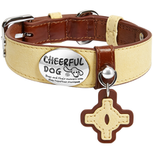 Butter Yellow genuine cowhide leather dog collar by Fluff & Pod