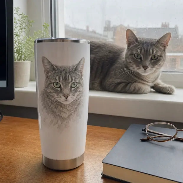 Rachel B.'s tabby cat tumbler