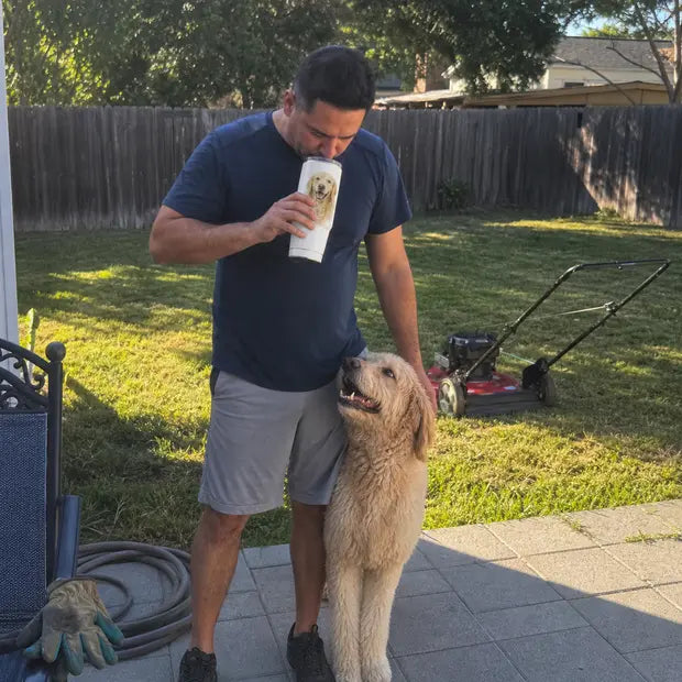 Daniel V.'s goldendoodle tumbler