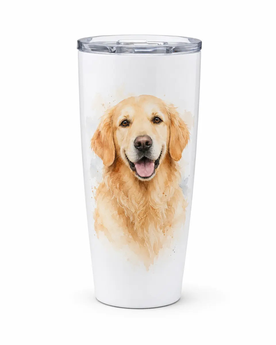 金毛犬水彩定制随行杯